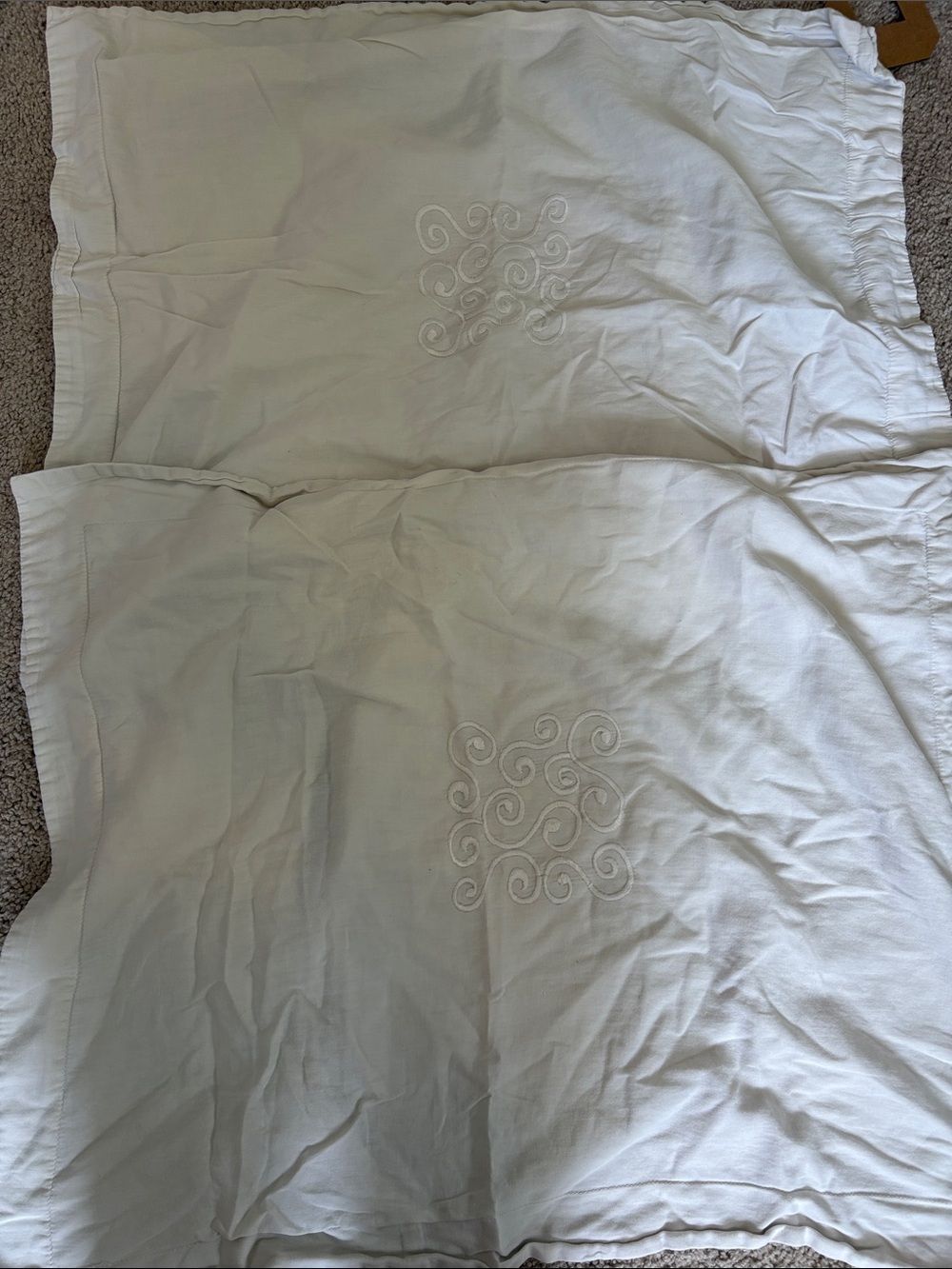 White Embroidered Pillow Shams - Set of 2